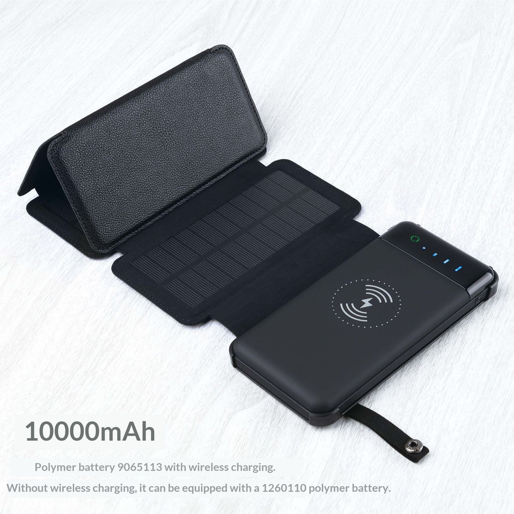 Power Bank 10.000 mAh pieghevole con ricarica wireless e torcia LED
